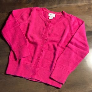 Girls button down sweater in pink
